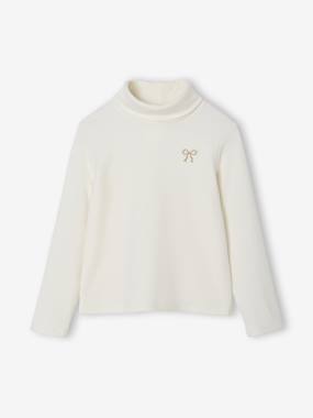 Girls-Fleece Knit Polo-Neck Jumper for Girls