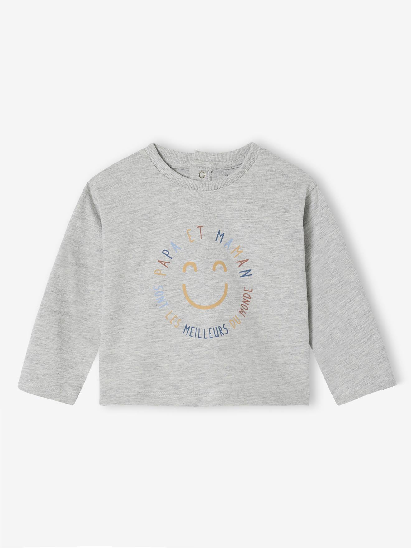 T-shirt Manches Longues Bébé Vertbaudet – Bio, Imprimé Et Pratique