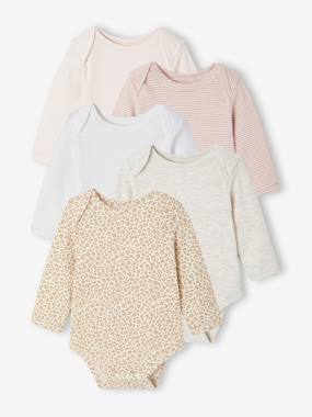 Pack of 5 Bodysuits with Cut-Away Shoulders for Newborns  - vertbaudet enfant