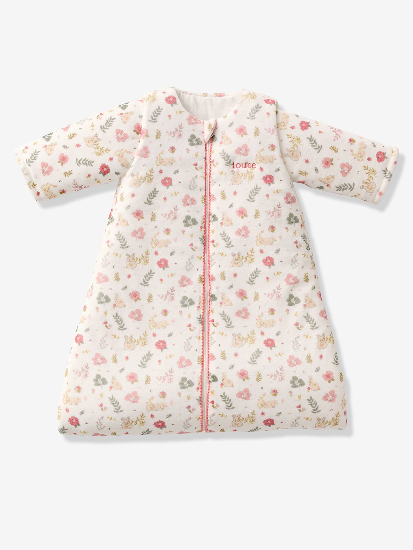 Gigoteuse Hiver Bébé Avec Manches Amovibles - Modèle Lapin Et Fleurs En Velours Doux - Taille 0-36 Mois - 10