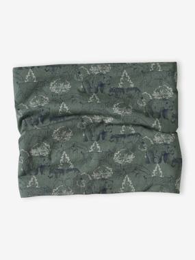 -Boy's printed snood with sherpa lining