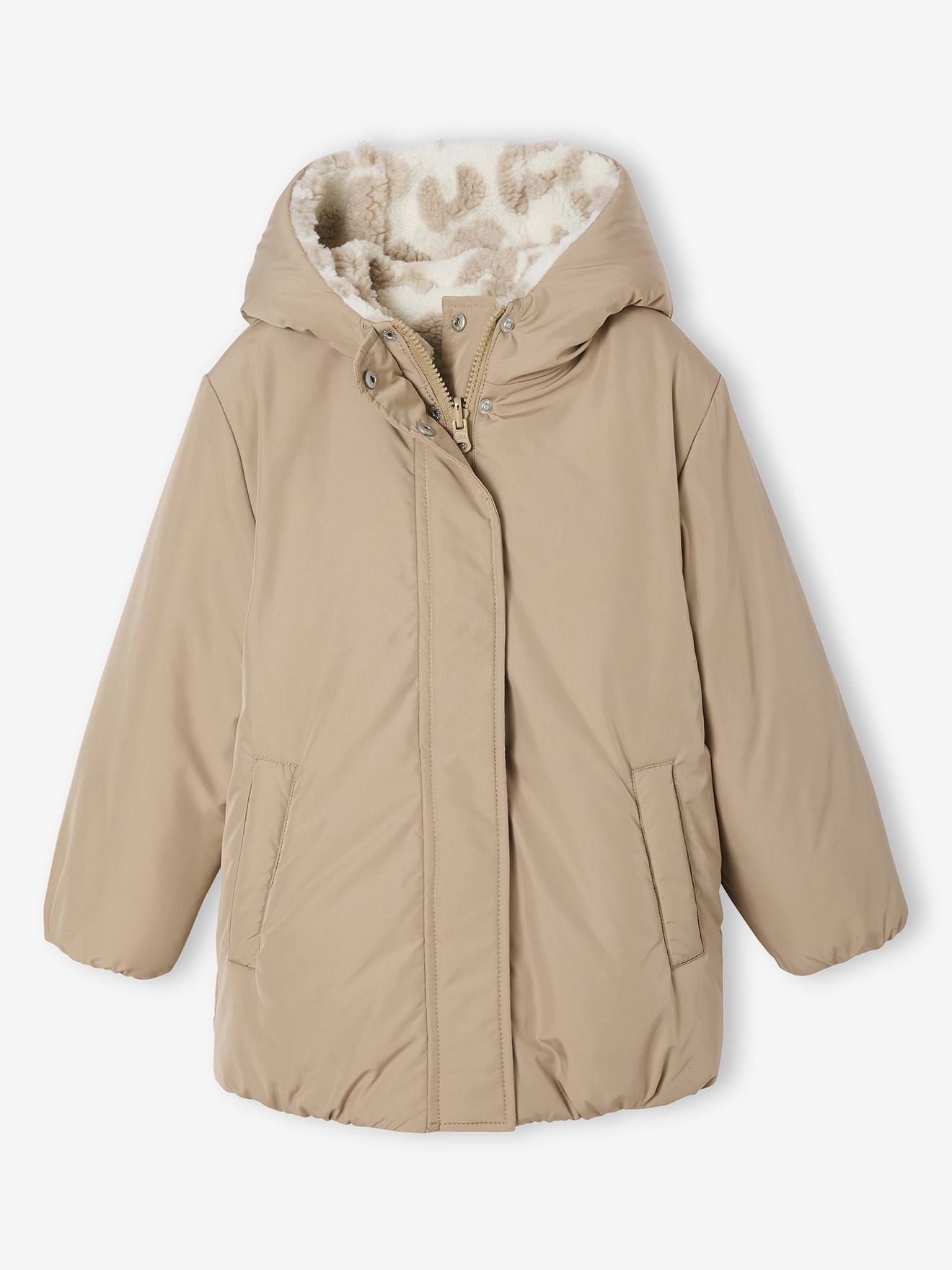 Veste Reversible Shorty - Velours Noir Et Imprimé Léopard, Capuche Doublée, Taille S/M, Neuf Sans étiquettes