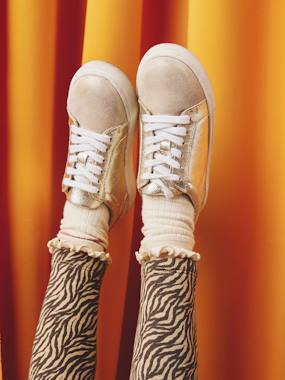 -Leather Lace-Up Trainers for Children 
