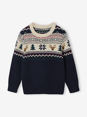 Garçon-Pull, gilet, sweat-Pull noël jacquard garçon