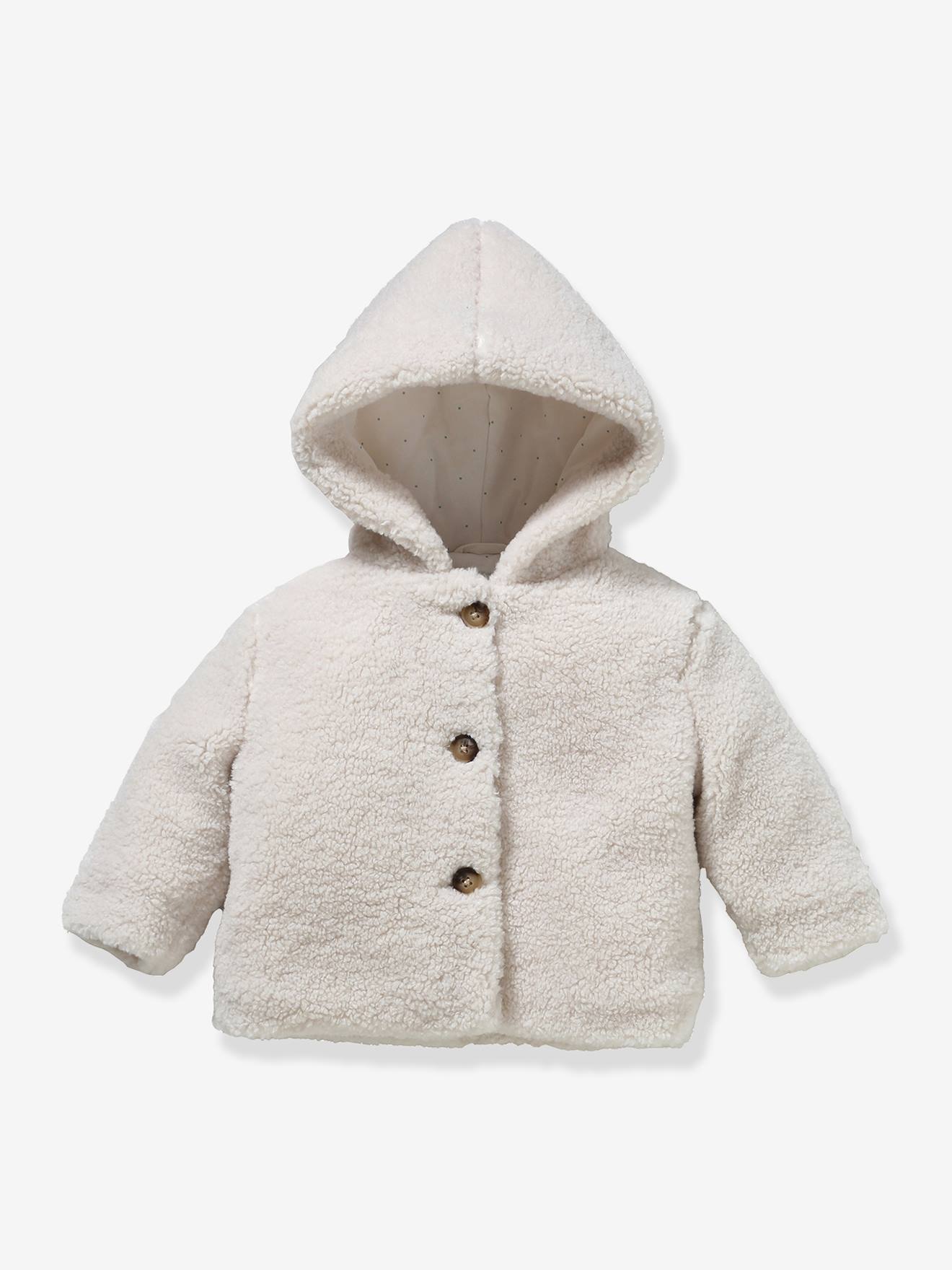 Sherpa Burnous Jacket for Babies CYRILLUS - ecru, Baby