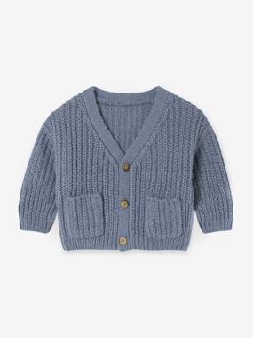 V-neck cardigan for babies in chunky knit  - vertbaudet enfant