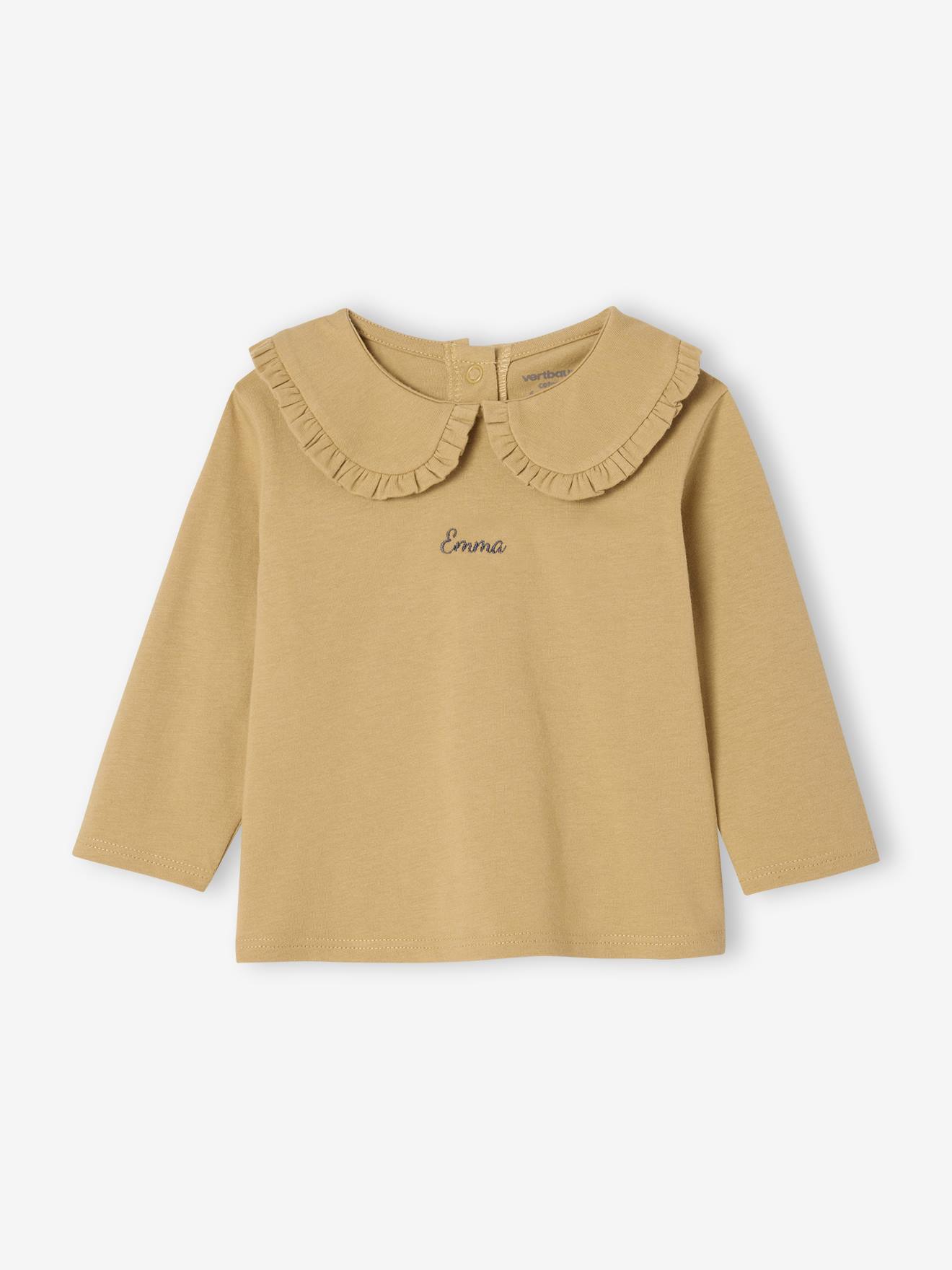 Long Sleeve Top with Peter Pan Collar, for Babies - ochre, Baby