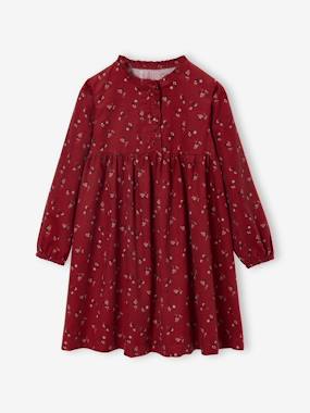 Girl's printed velvet dress  - vertbaudet enfant