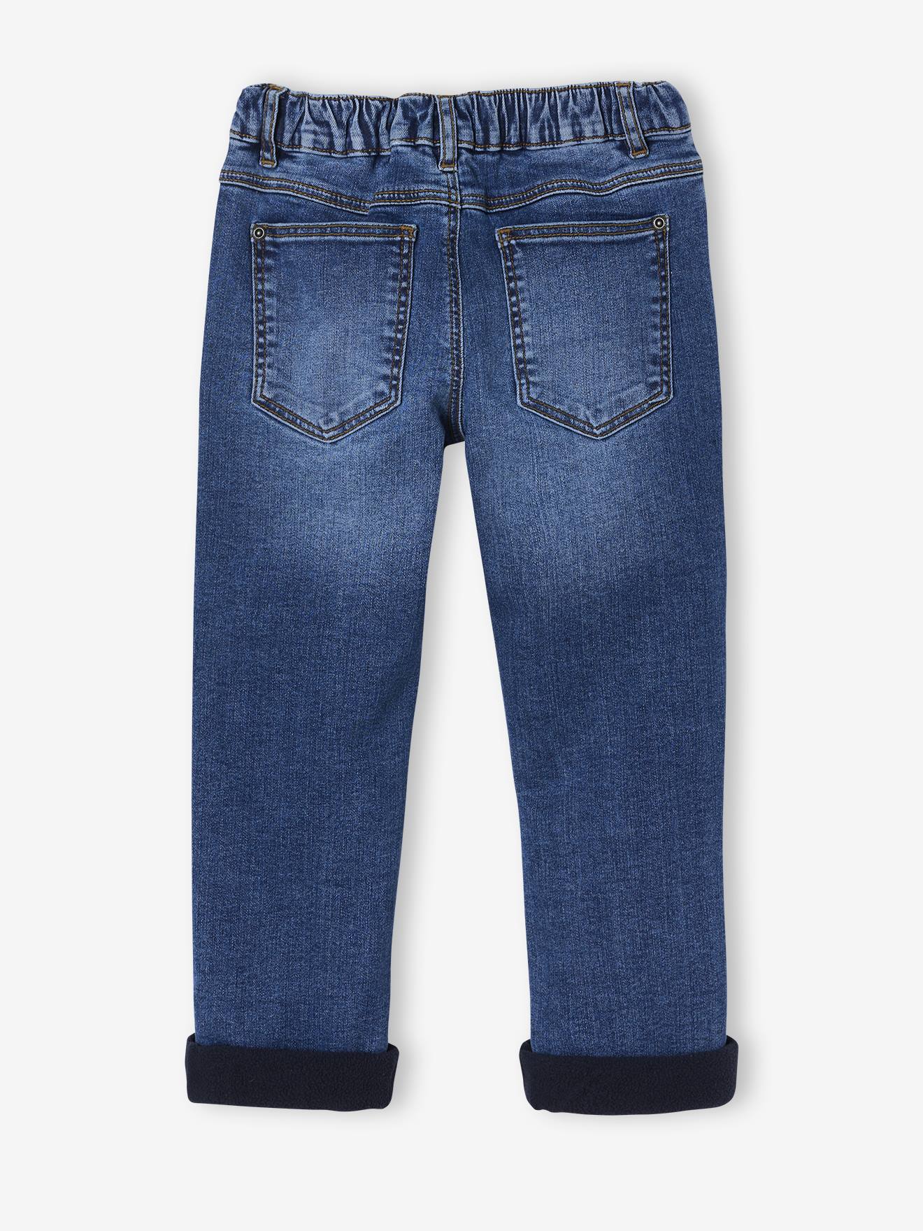 Jean Doublé Pour Garçon – Denim Avec Doublure Polaire, Coupe Droite, Confort Hiver