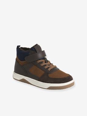 Chaussures-Chaussures garçon 23-38-Baskets, tennis-Baskets enfant garçon synthétique fourrées élastiquées et scratch