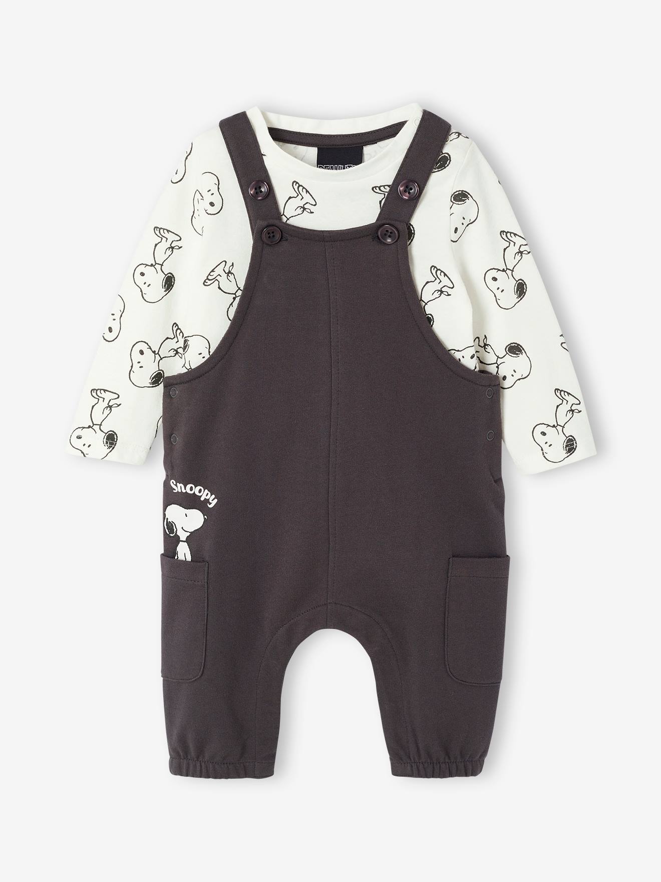 Peanuts® SNOOPY baby set + T-shirt + dungaree - anthracite, Baby