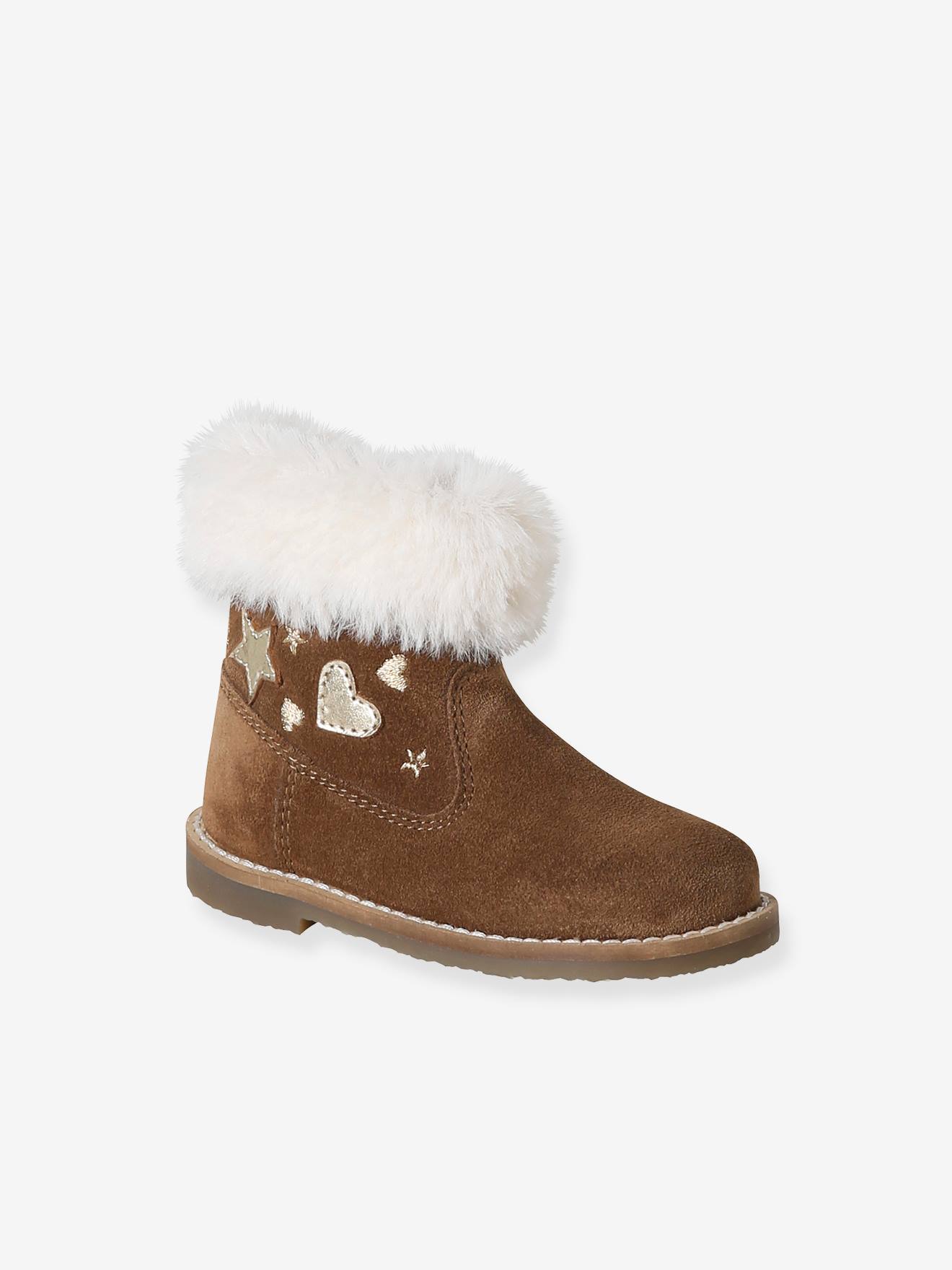 Bottes Fourrées Bébé Fille Vertbaudet - Taille 25 - Bleu Marine Avec étoiles Et Chouette - Semelle Antidérapante - 10