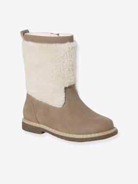 Fur Lined Boots for Girls - shimmery beige, Shoes Fur Lined Boots for Girls - shimmery beige, Shoes
