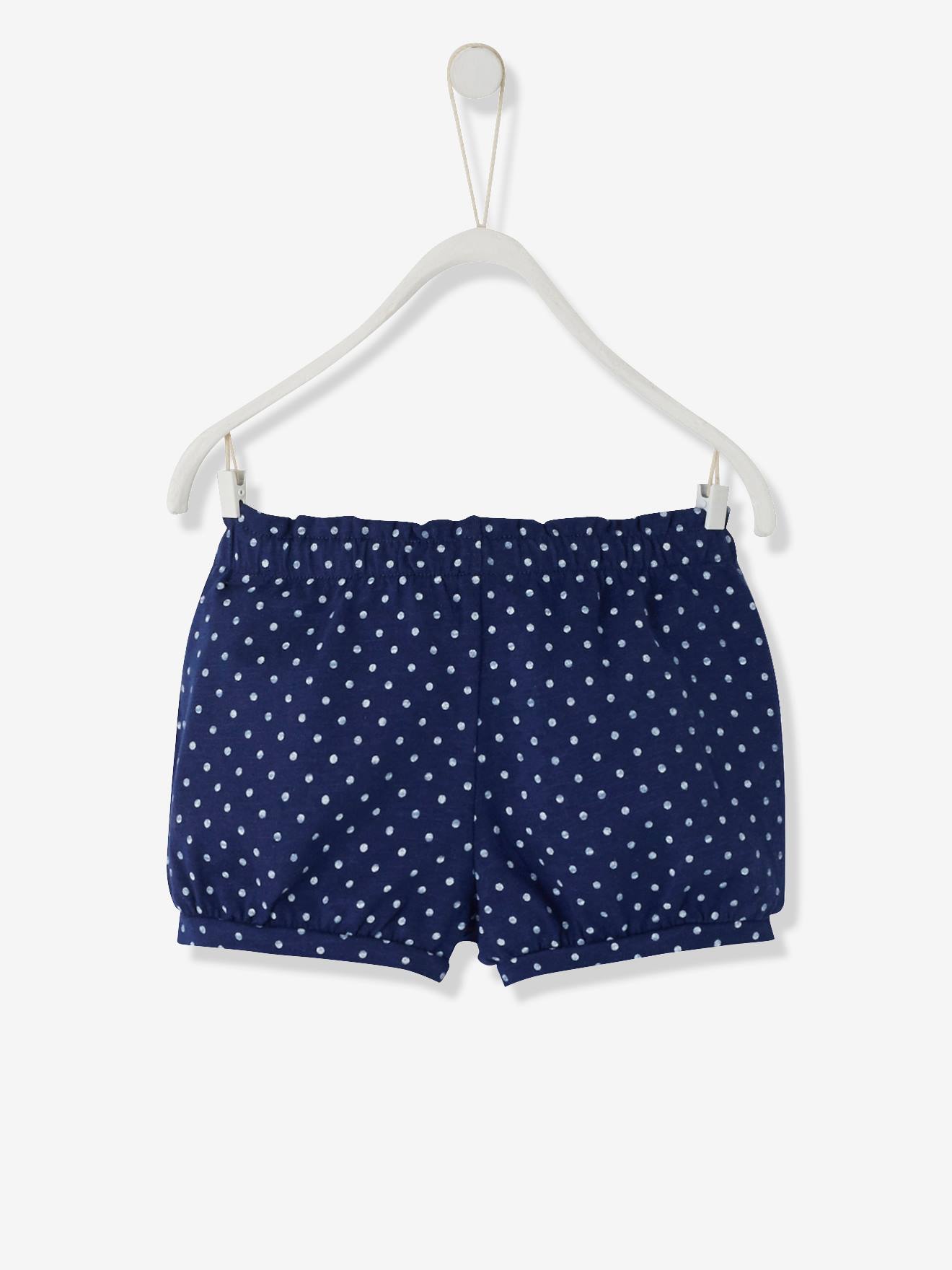 Jersey Knit Shorts For Baby Girls Dark Blue Print Baby