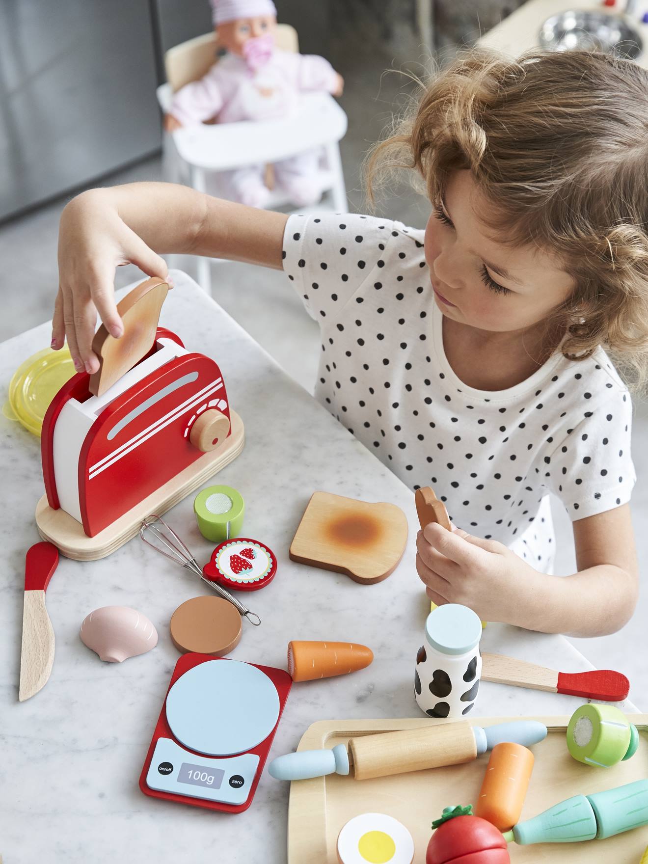 wooden toaster set