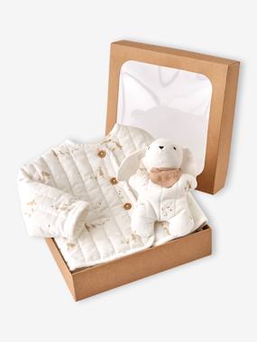 Quilted Corduroy Jacket + Comforter Set for Newborns  - vertbaudet enfant