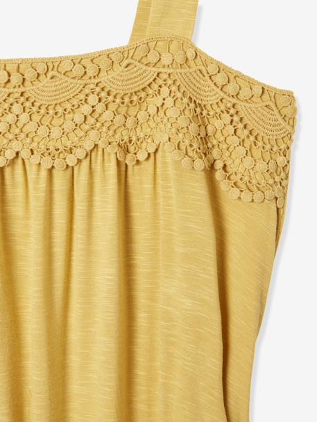 Robe longue de maternité col macramé JAUNE SAFRAN - vertbaudet enfant 