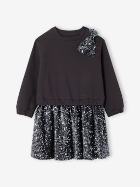Sequinned Christmas Dress with 2-in-1 Effect, for Girls  - vertbaudet enfant