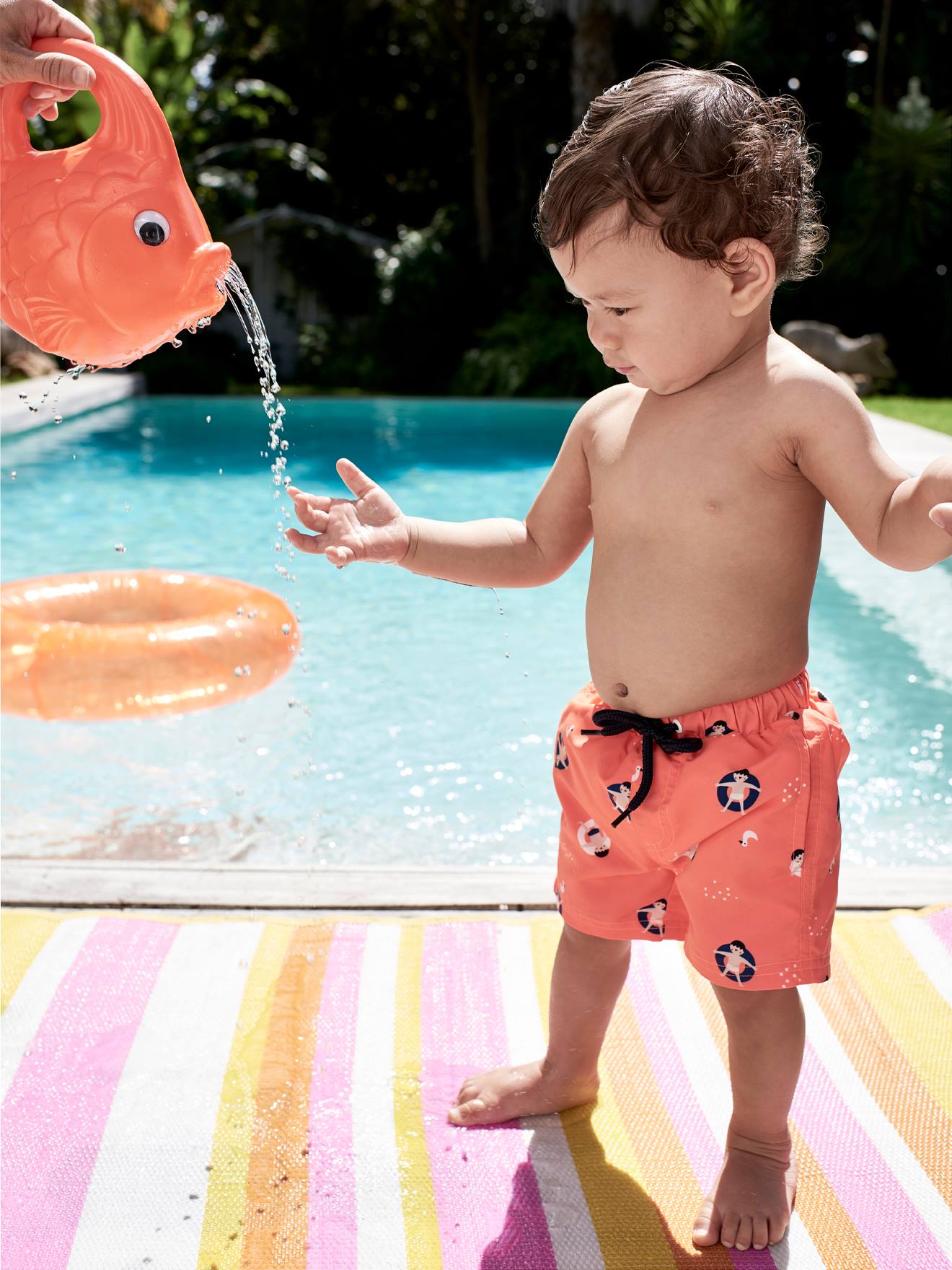 Zerototens Boys Swimming Shorts,1-6 Years Old Toddler Kids Beach Trunk Adjustable Waist Quick Dry Swimwear Boardshorts