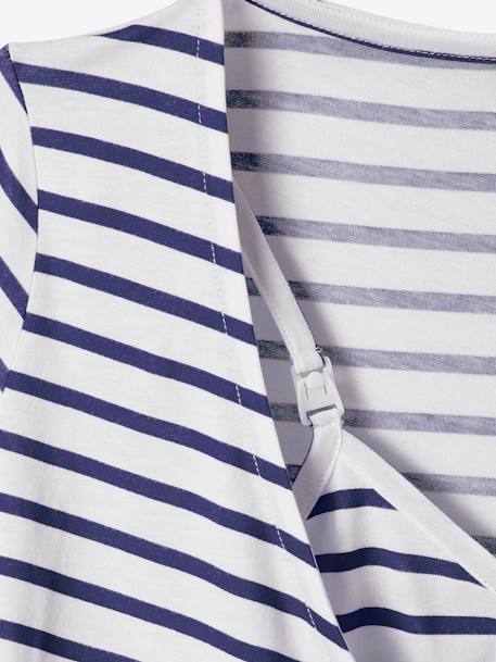 Nursing Crossover T-Shirt Blue/White Stripes - vertbaudet enfant 