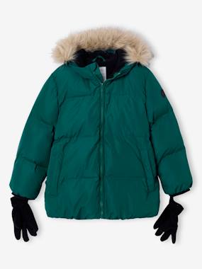 -Fleece-Lined Lightweight Jacket, with Mittens or Gloves