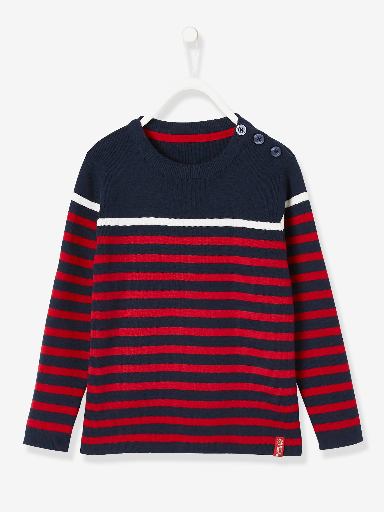 Sailor-Style Striped Jumper for Boys 