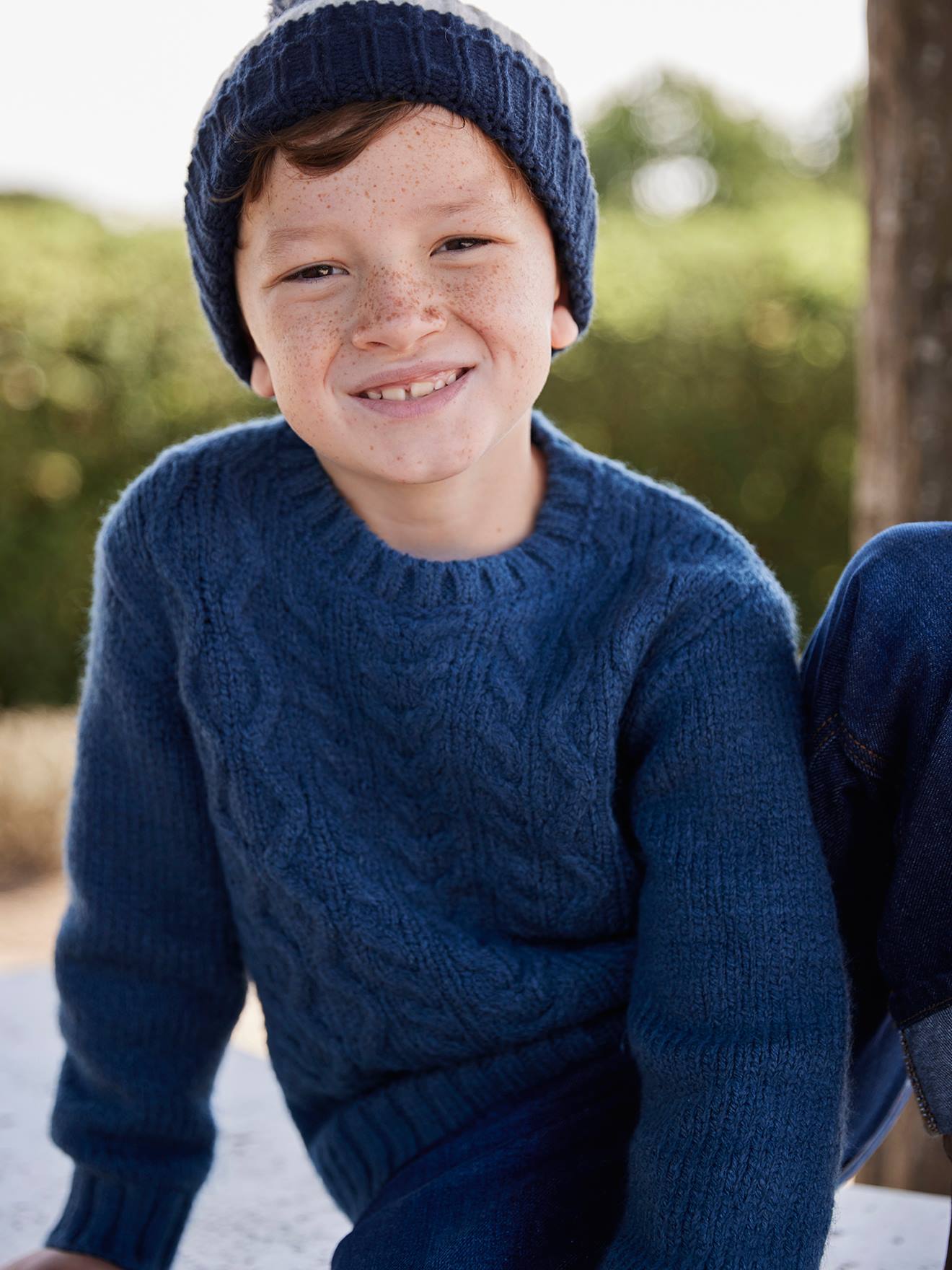 Cable Knit Jumper for Boys deep blue, Boys