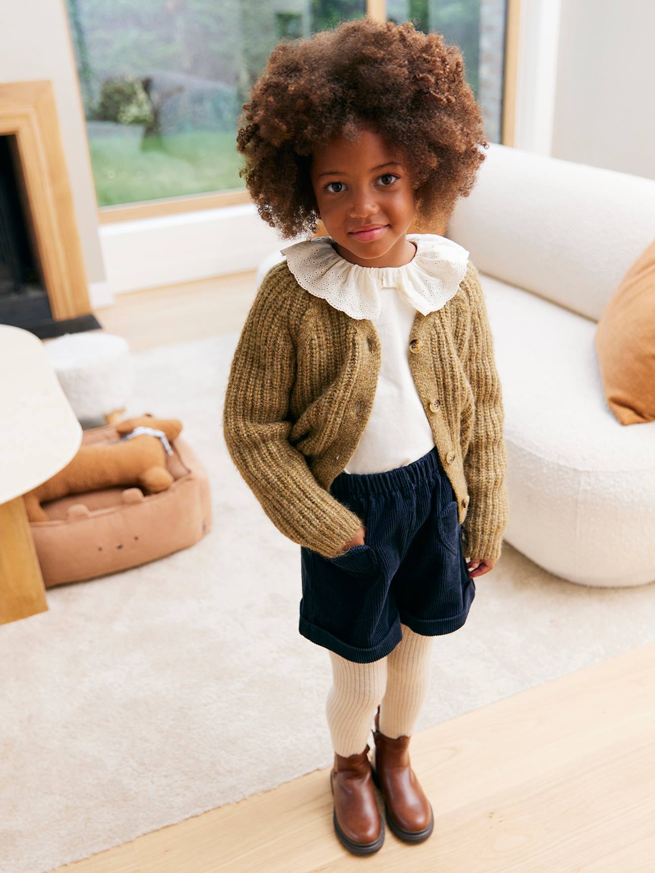 VERTBAUDET Robe pour fille avec détails de broderie anglaise ROSE FONCÉE LISO 5A