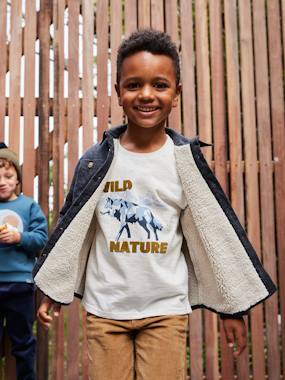 T-shirt garçon bleu manches longues coton Bio 6-7 ans TEX : le t-shirt