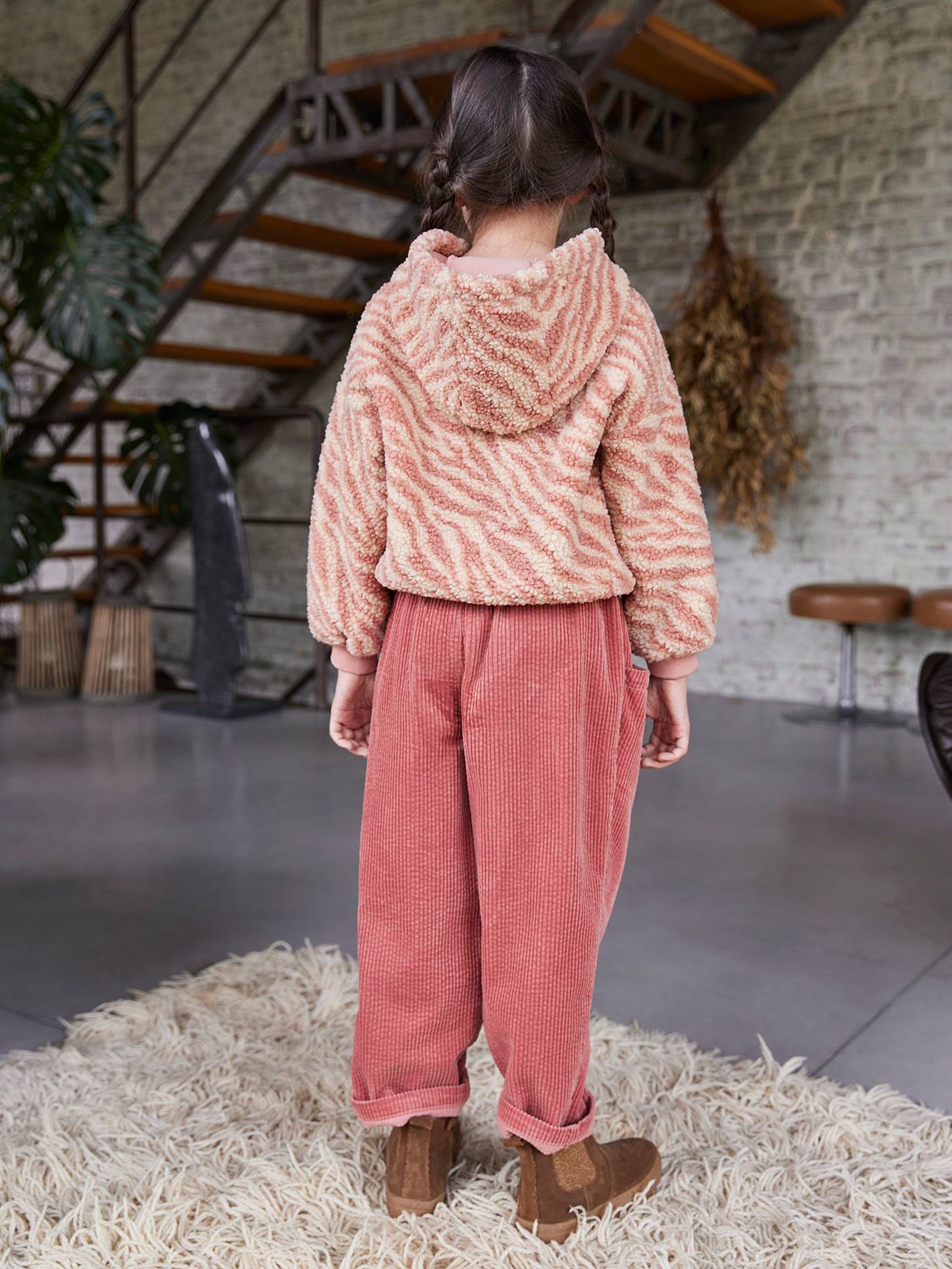 Pantalon Velours Loose Fille Vertbaudet - Forme Baggy, Ceinture élastique, Poches - 100% Coton - Tendance Confortable - 6