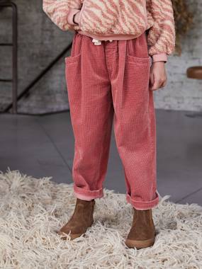 Pantalon fille velours forme loose   - vertbaudet enfant