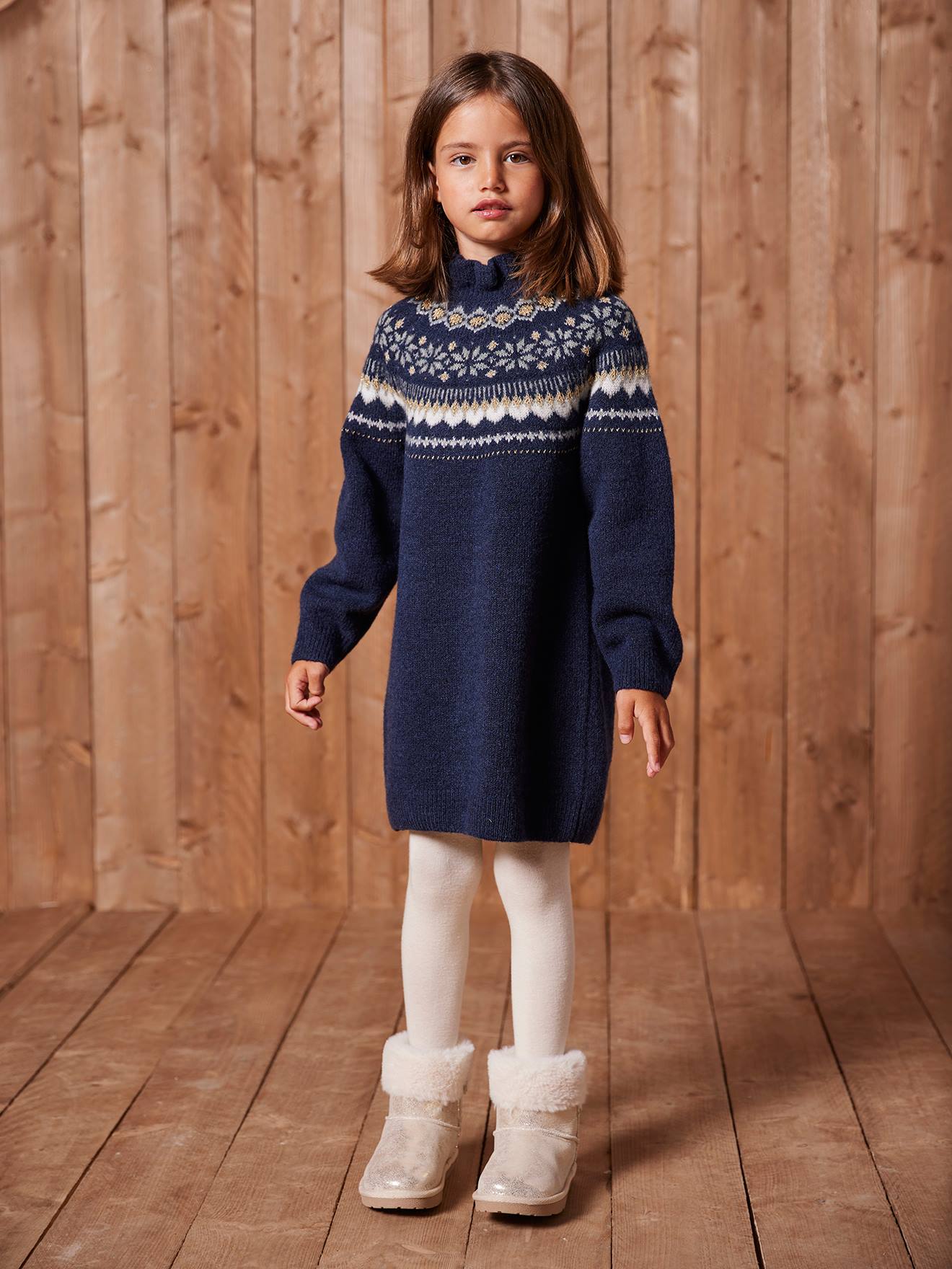 VERTBAUDET Robe Marinière En Tricot Fille