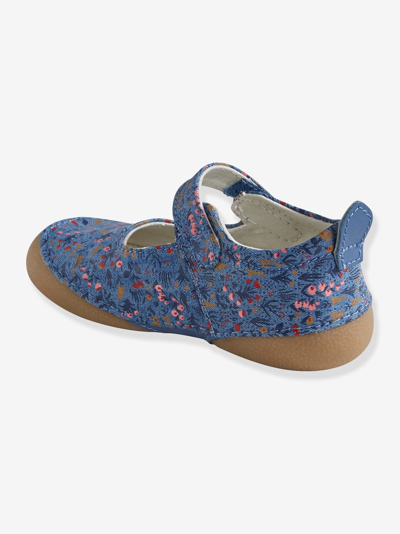 Mary Jane Shoes For Baby Shoes In Printed Canvas Blue Print Shoes