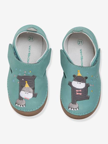 Soft Leather Shoes For Baby Boys Light Green Shoes