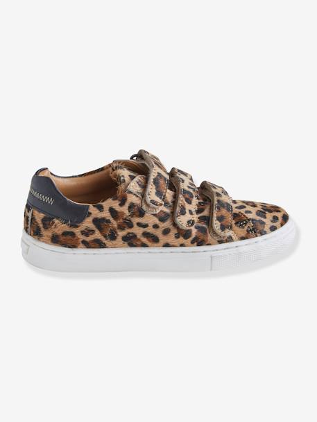 Baskets scratchées en cuir fille BEIGE IMPRIME - vertbaudet enfant 