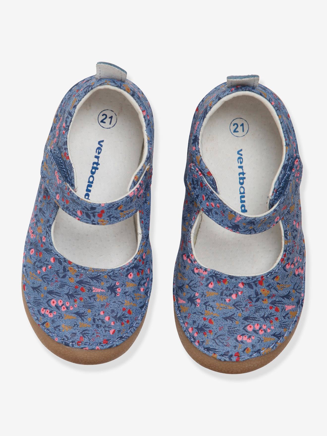 Mary Jane Shoes For Baby Shoes In Printed Canvas Blue Print Shoes