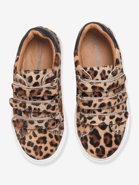 Baskets scratchées en cuir fille BEIGE IMPRIME - vertbaudet enfant 