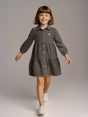 Girls-Lightweight Denim Dress for Girls