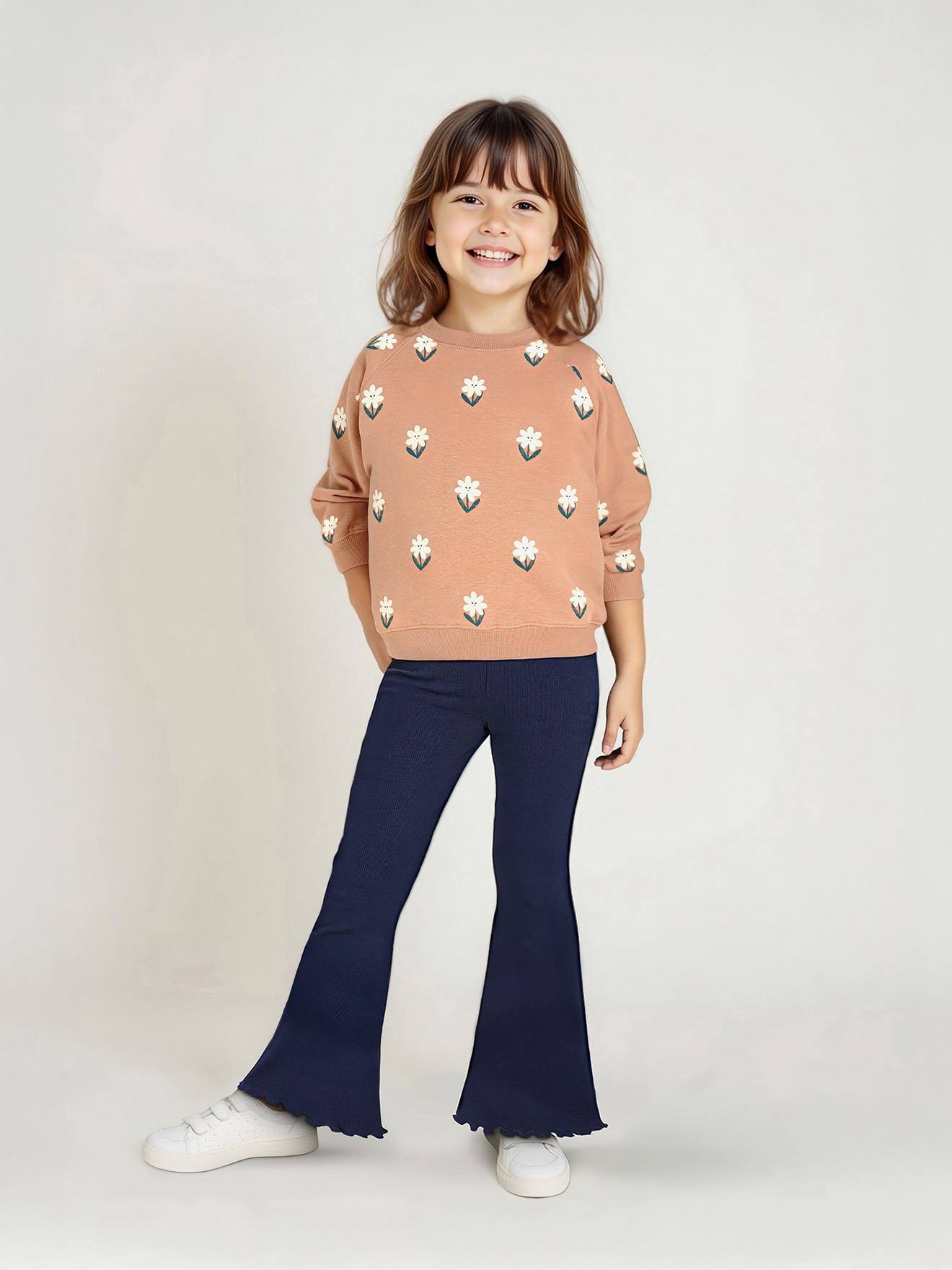Ensemble Sweat à Capuche + Leggings Fille – Taille 80, Imprimé Lettrage, Polyester - 12