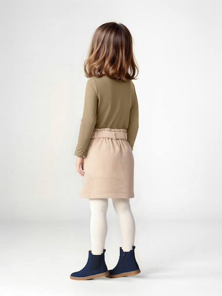 Sequinned Top for Girls ecru+olive - vertbaudet enfant 