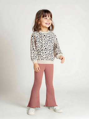 Printed Sweatshirt & Flared Leggings Set for Girls  - vertbaudet enfant
