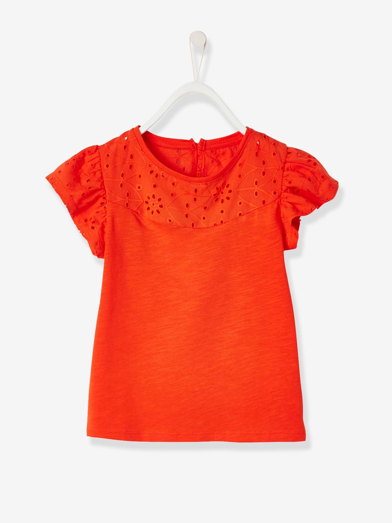 t shirt fille orange