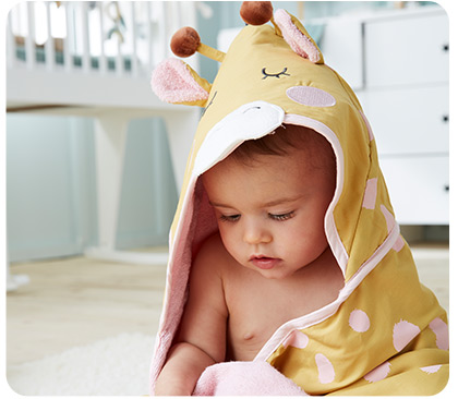Cape de bain Girafe - rose