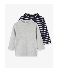 Lot de 2 sous-pulls bébé garçon - gris clair chine