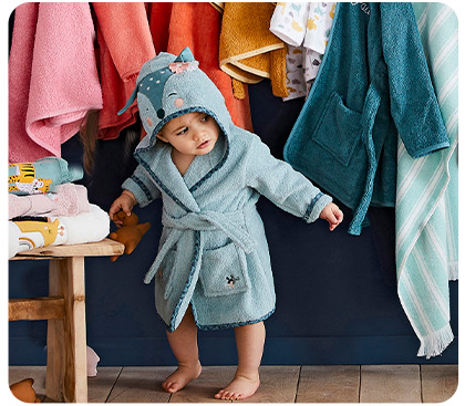 Peignoir bébé personnalisable Biche - vert