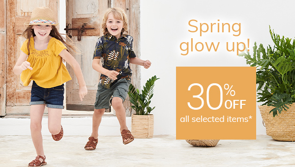 Spring glow up: 30% off all selected items*