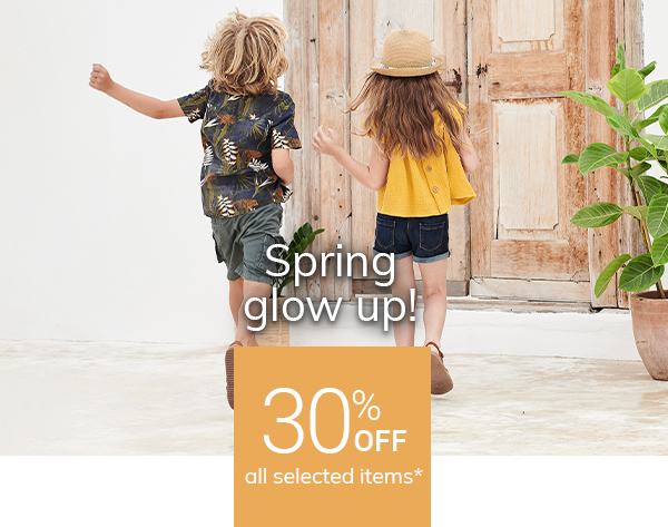 Spring glow up: 30% off all selected items*